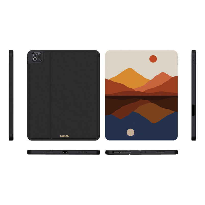 Opposites Attract | Day & Night Colorblock Mountains iPad Case