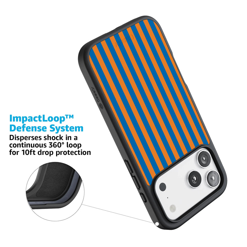 Go New York | Blue & Orange Stripes Case