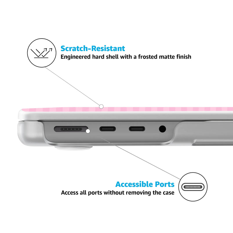 Sweet Jam | Light Pink Gingham Laptop Shell