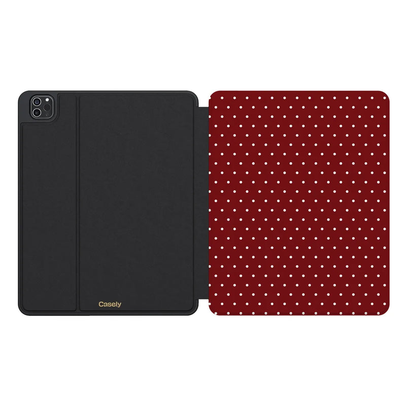 On the Dot | Maroon Polka Dot iPad Case