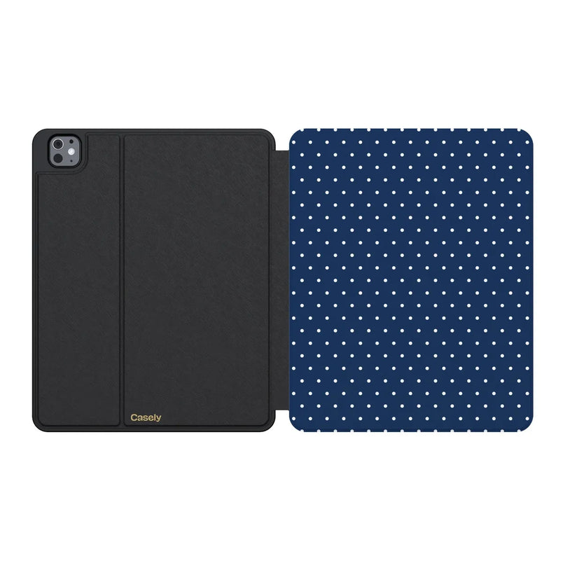 On the Dot | Navy Polka Dot iPad Case