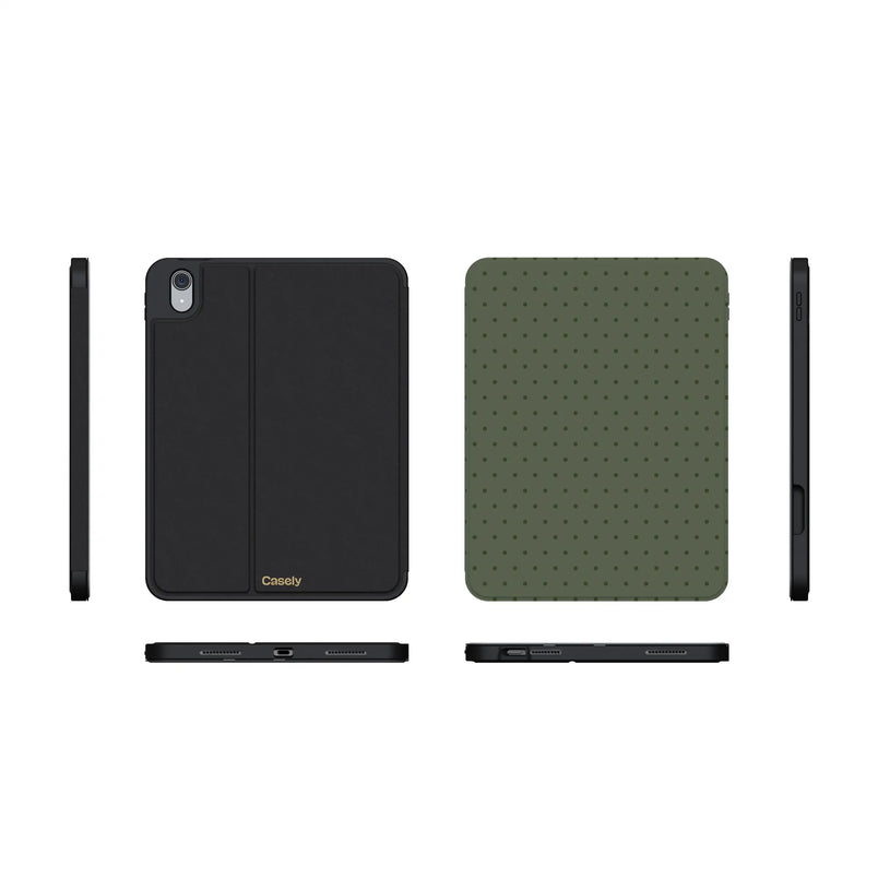 On the Dot | Olive Green Polka Dot iPad Case