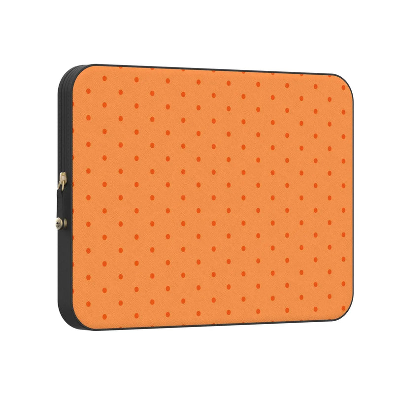On the Dot | Orange Polka Dot Laptop Case