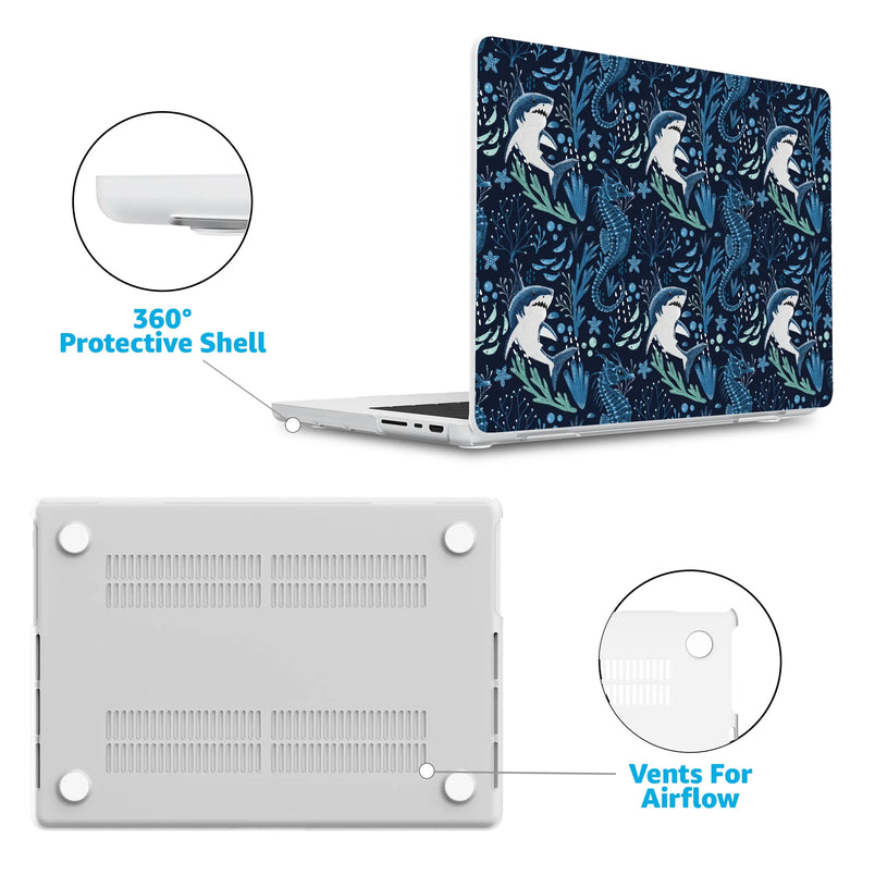 Midnight Reef | Shark Print Laptop Shell