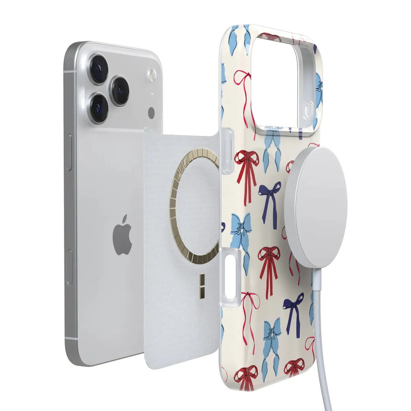 American Girlie | Red White & Blue Bows Case