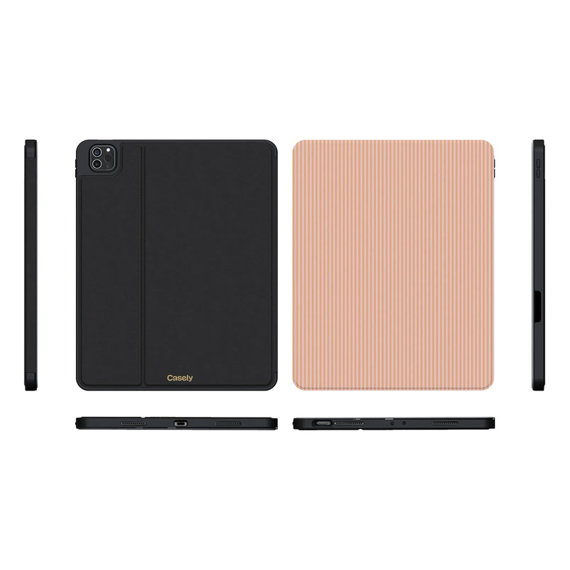Stripes and the City | Orange & Pink Pinstripe iPad Case