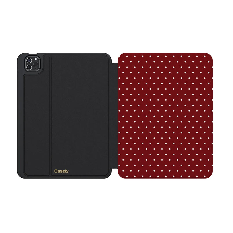 On the Dot | Maroon Polka Dot iPad Case