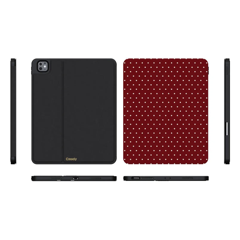On the Dot | Maroon Polka Dot iPad Case