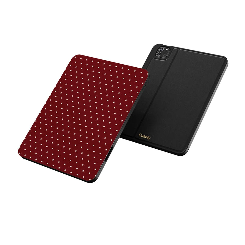 On the Dot | Maroon Polka Dot iPad Case