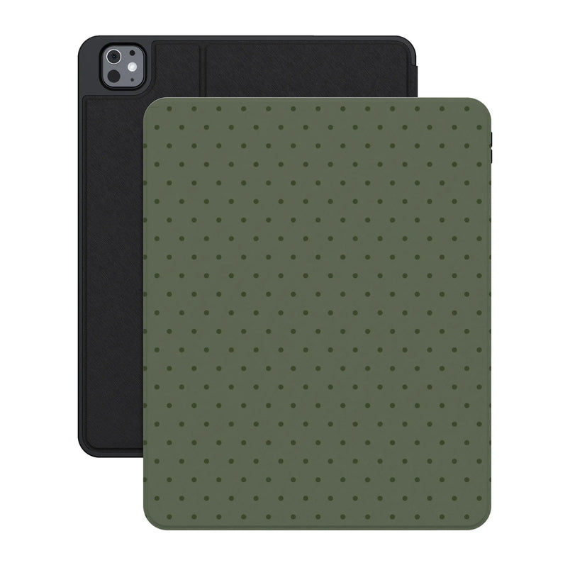 On the Dot | Olive Green Polka Dot iPad Case - iPad Pro 13" (M4, 2024)