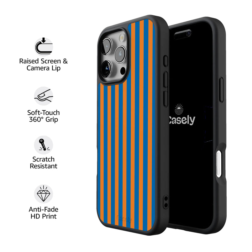 Go New York | Blue & Orange Stripes Case