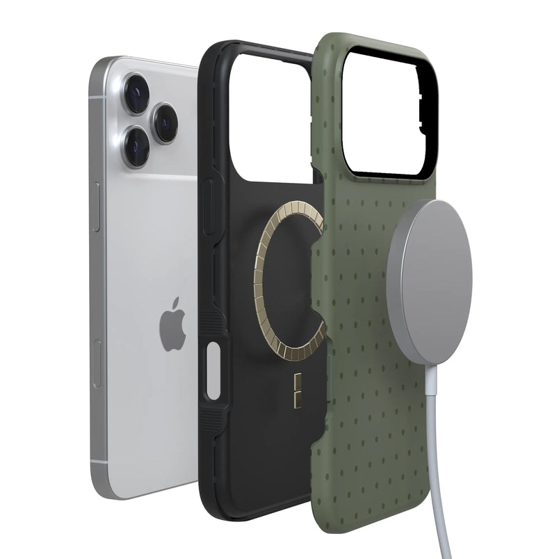 On the Dot | Olive Green Polka Dot Case