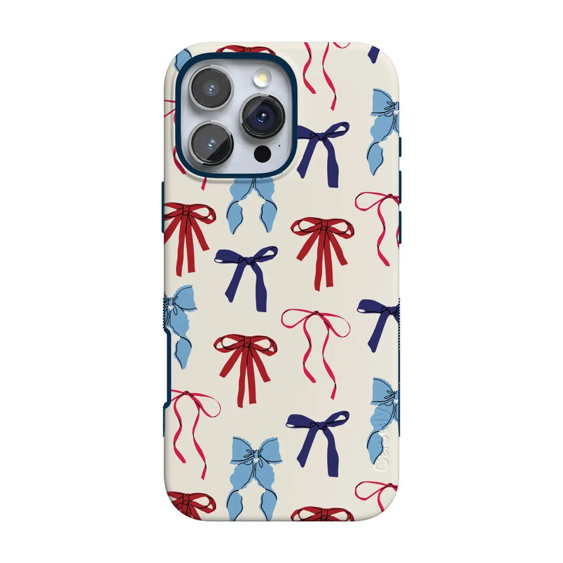 American Girlie | Red White & Blue Bows Case - iPhone 16 Pro