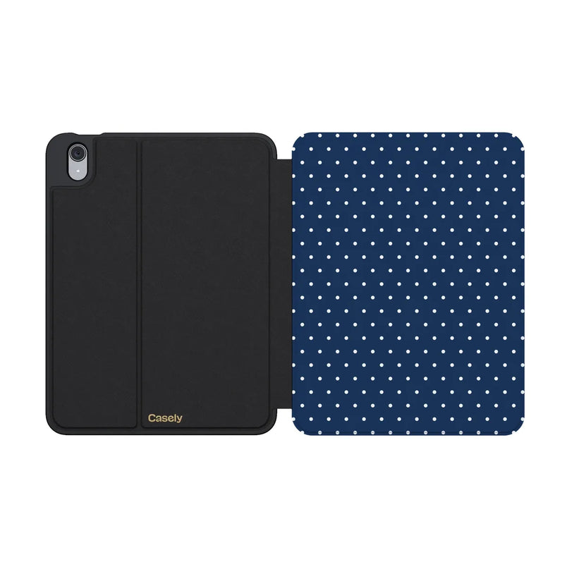On the Dot | Navy Polka Dot iPad Case