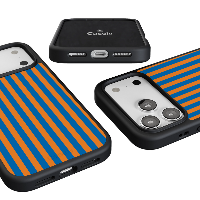 Go New York | Blue & Orange Stripes Case