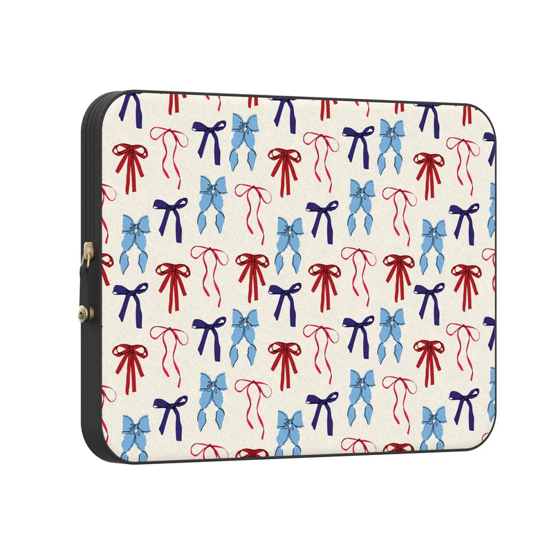American Girlie | Red White & Blue Bows Laptop Case