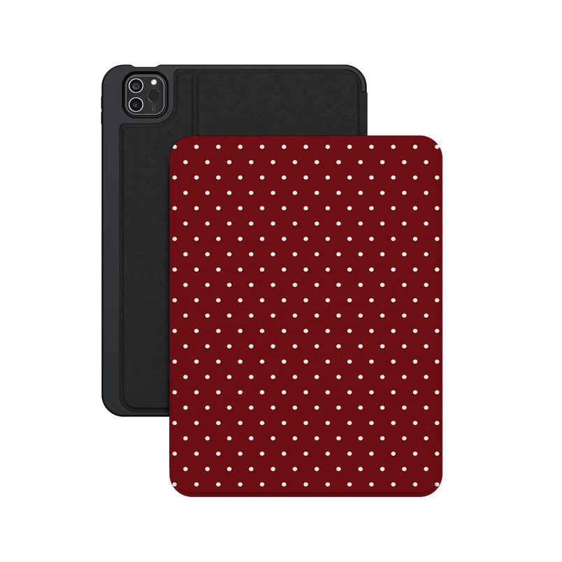 On the Dot | Maroon Polka Dot iPad Case