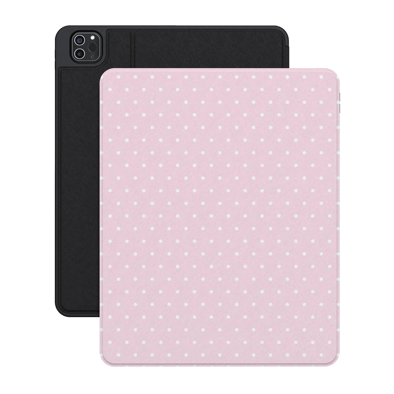 On the Dot | Pink & White Polka Dot iPad Case - iPad Pro 12.9" (M2, 2022)