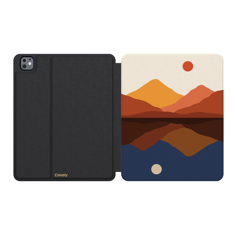 Opposites Attract | Day & Night Colorblock Mountains iPad Case