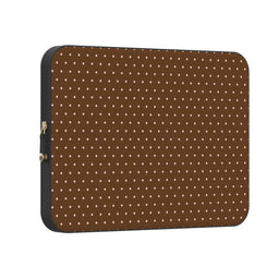 On the Dot | Teddy Brown & Pink Polka Dot Laptop Case
