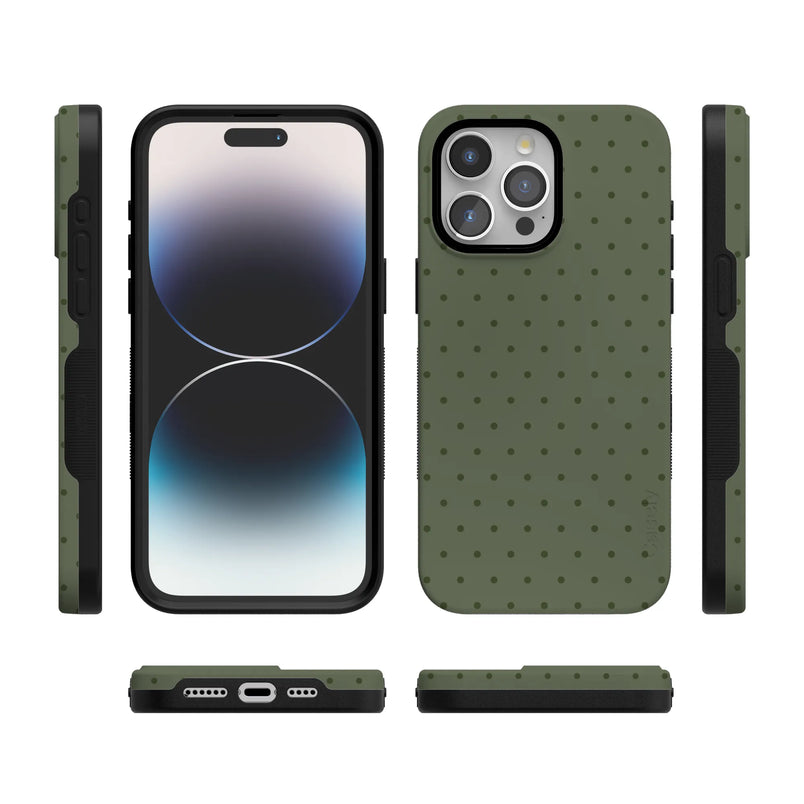 On the Dot | Olive Green Polka Dot Case