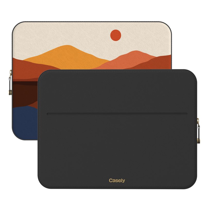 Opposites Attract | Day & Night Colorblock Mountains Laptop Case