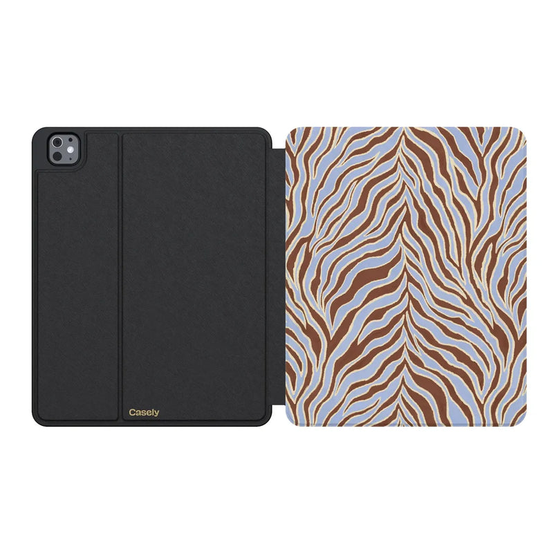 Untamed | Brown & Blue Zebra iPad Case