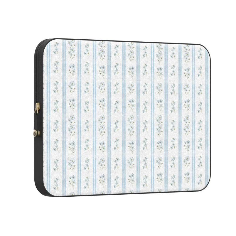 Cottage Stripe | Blue Floral Laptop Case