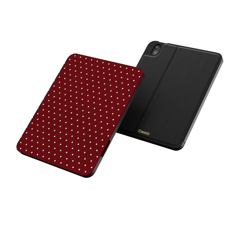 On the Dot | Maroon Polka Dot iPad Case