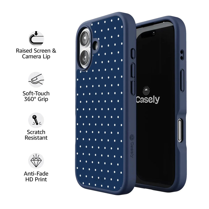 On the Dot | Navy Polka Dot Case