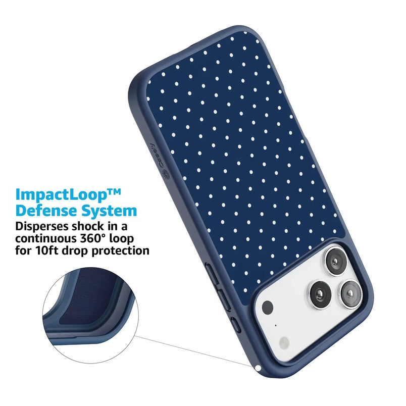 On the Dot | Navy Polka Dot Case