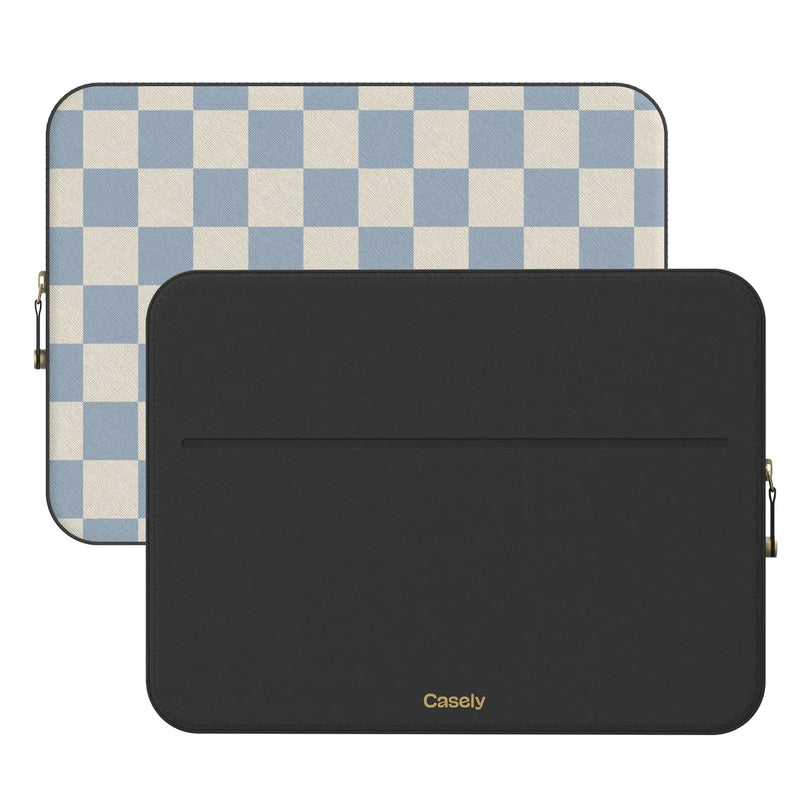 Fit Check | Light Blue Checkerboard Laptop Case