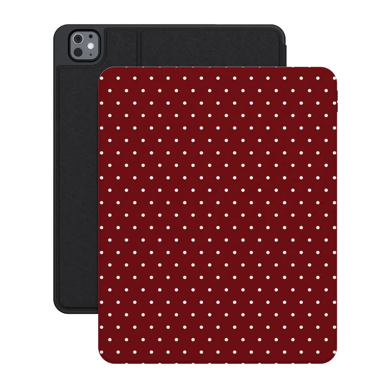 On the Dot | Maroon Polka Dot iPad Case