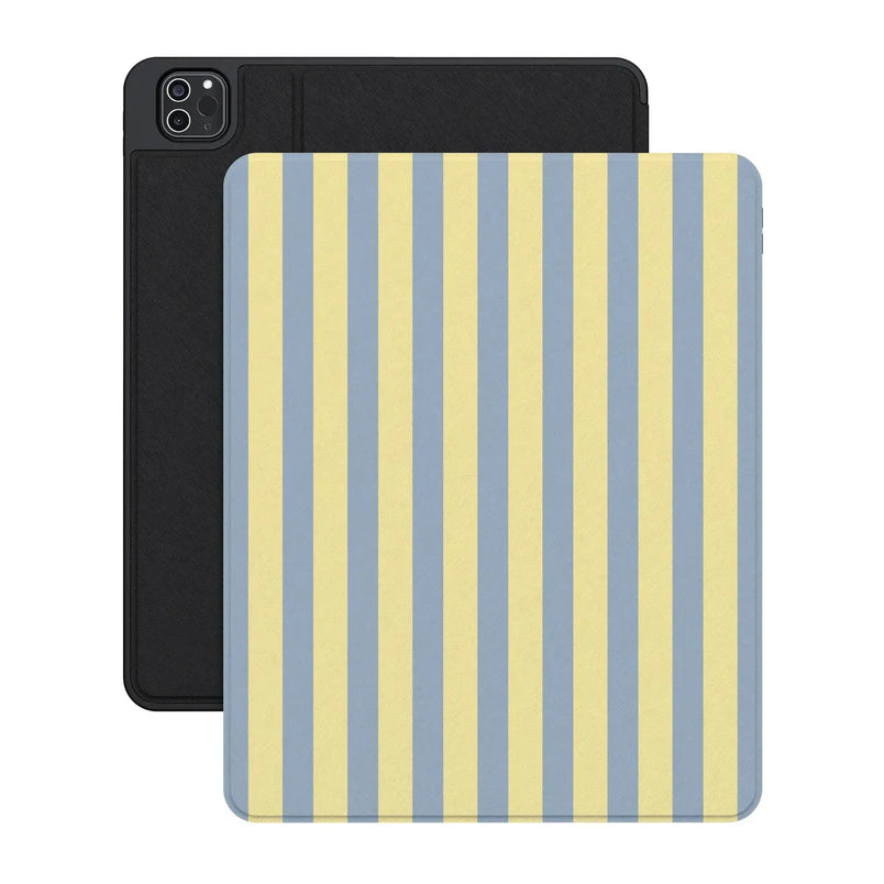 Coastline Stripes | Blue & Yellow iPad Case