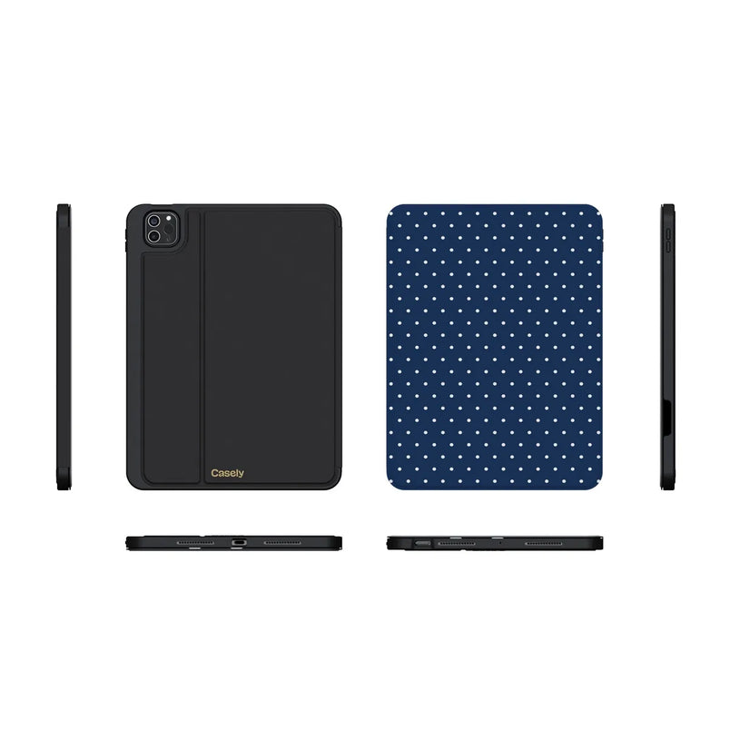 On the Dot | Navy Polka Dot iPad Case