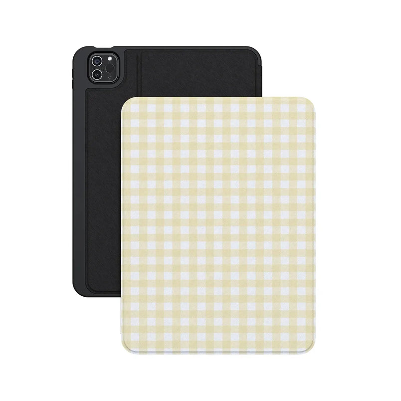 Pastel Picnic | Yellow Gingham iPad Case