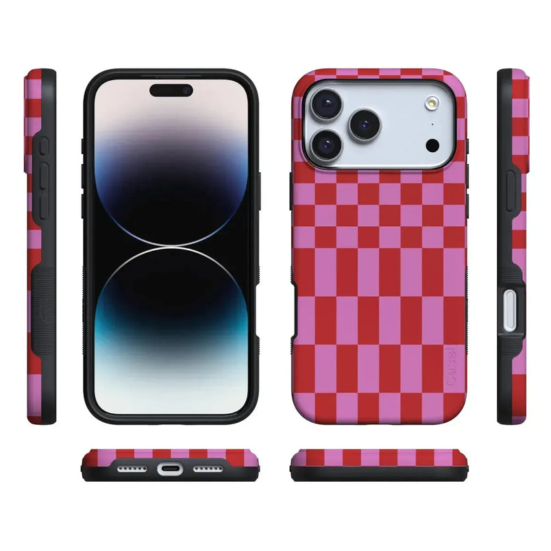 Vibe Check | Pink Checkerboard Case