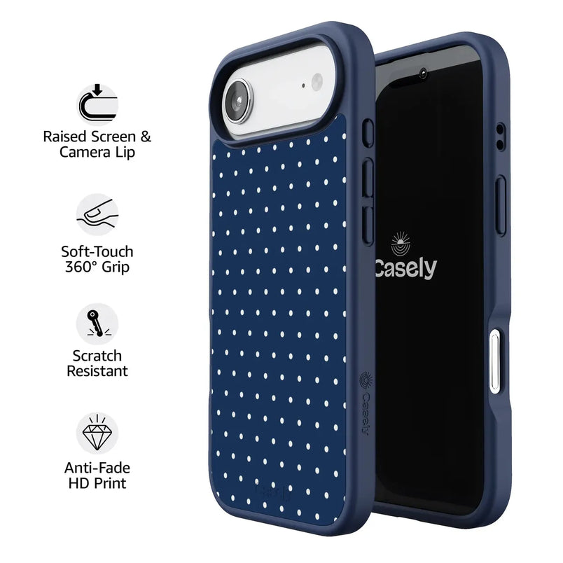 On the Dot | Navy Polka Dot Case