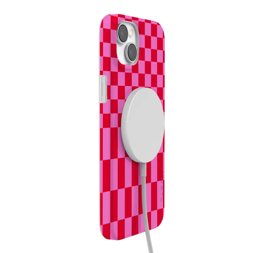 Vibe Check | Pink Checkerboard Case