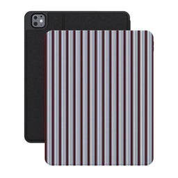 Bistro Stripes | Blue & Maroon iPad Case