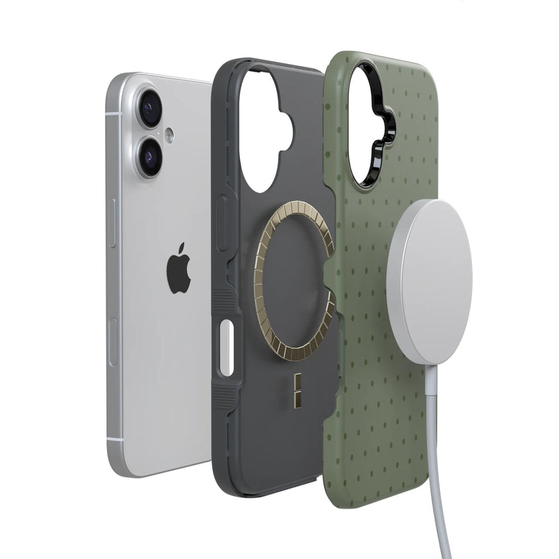 On the Dot | Olive Green Polka Dot Case