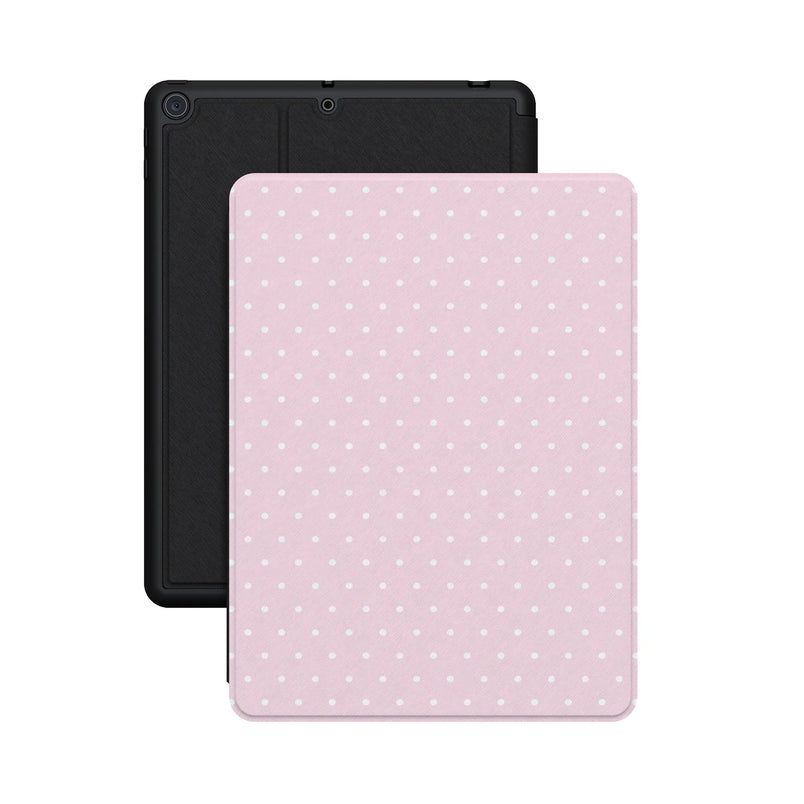 On the Dot | Pink & White Polka Dot iPad Case - iPad 10.2" (7/8/9th Gen)