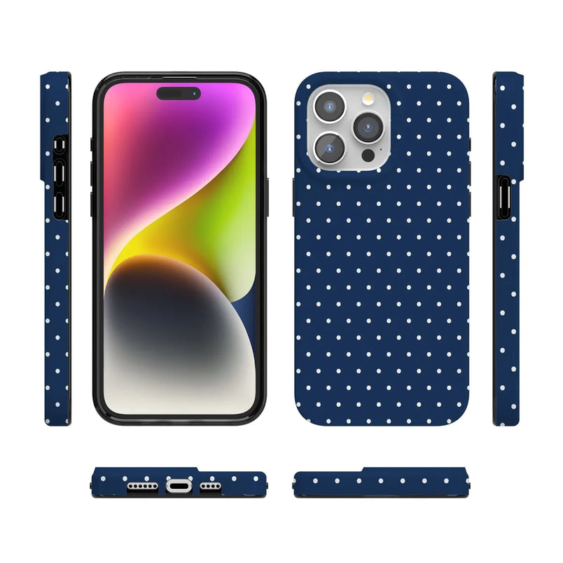 On the Dot | Navy Polka Dot Case
