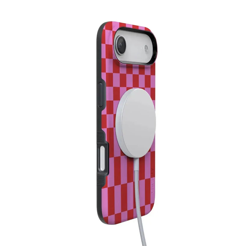 Vibe Check | Pink Checkerboard Case
