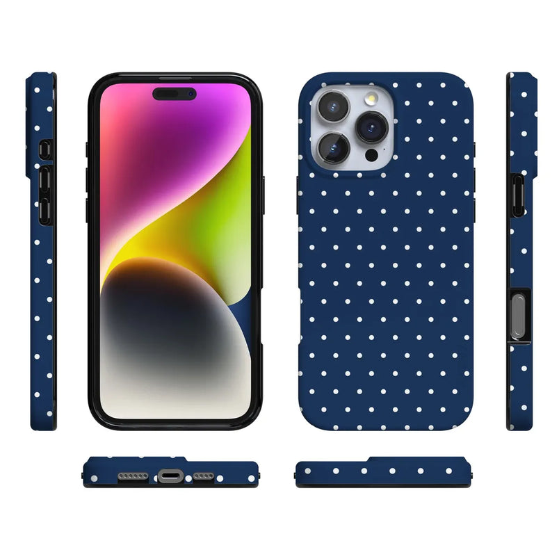 On the Dot | Navy Polka Dot Case