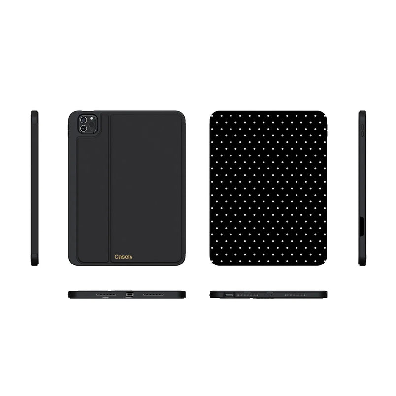On the Dot | Black Polka Dot iPad Case