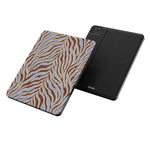 Untamed | Brown & Blue Zebra iPad Case