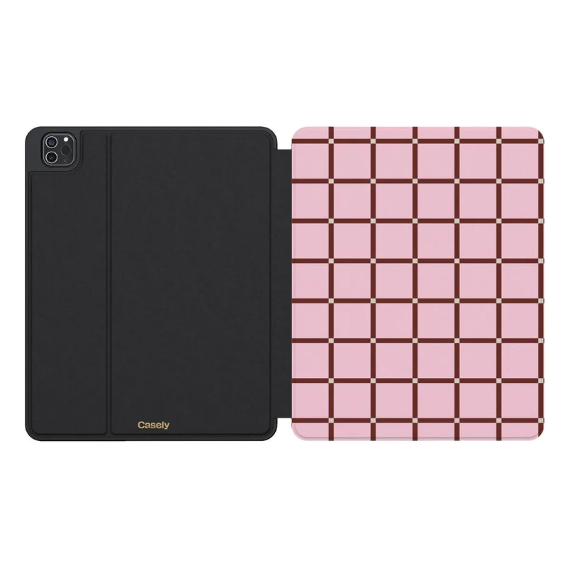 Uptown Gridlock | Pink Checkerboard iPad Case