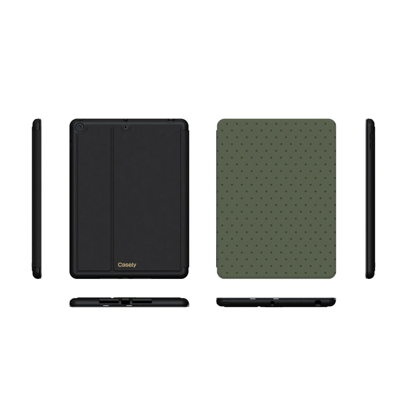 On the Dot | Olive Green Polka Dot iPad Case