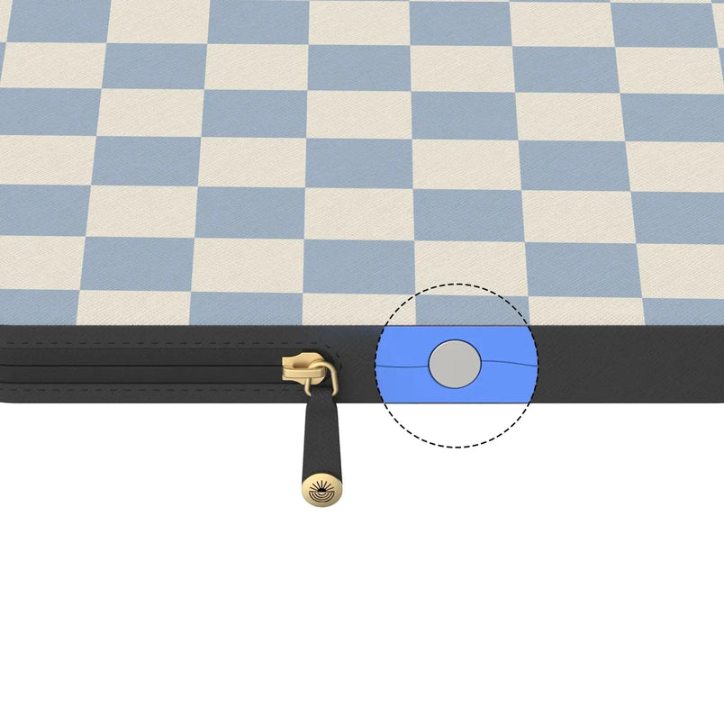 Fit Check | Light Blue Checkerboard Laptop Case